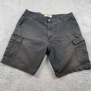 Wrangler Cargo Shorts Mens 36 Black Authentics 9" Inseam Utility Casual Pockets